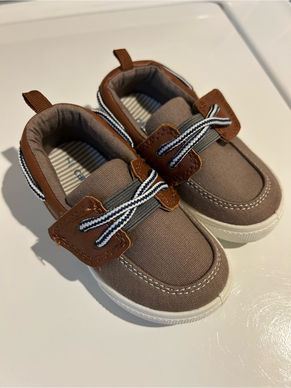 Carter's Taupe and Brown Toddler Canvas Sneakers